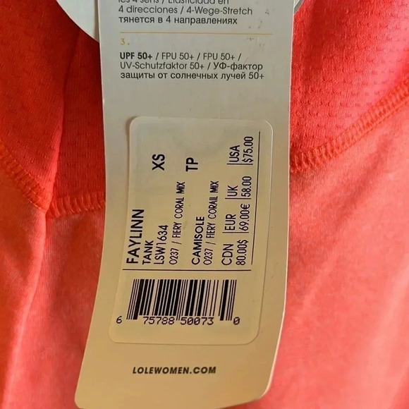 LOLE FAYLINN coral open back racerback tank top , activewear, built in  bra - Picture 6 of 12